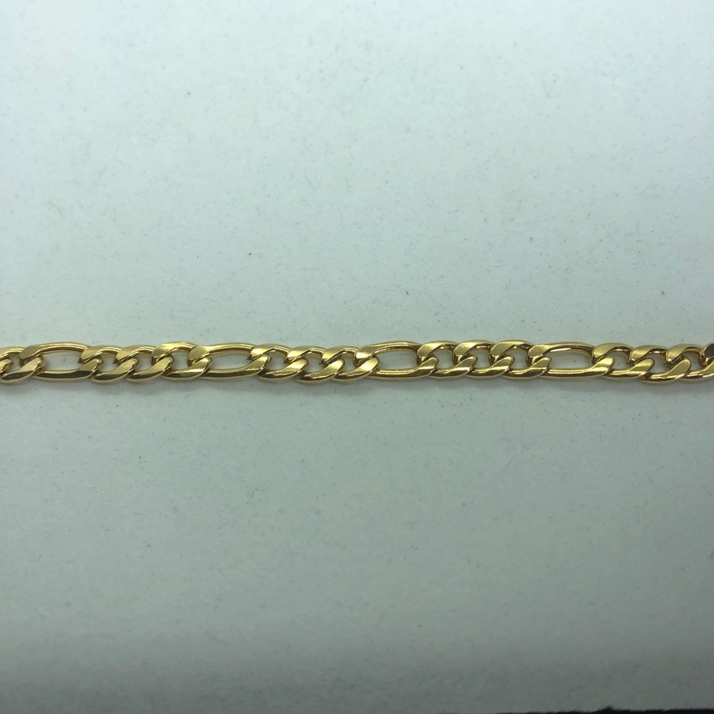 18k Gold Figaro Chain Necklace 22in Men’s Women's - Picture 7 of 10